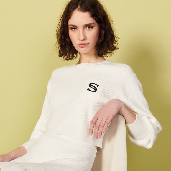 Sandro Sweaters - SANDRO Women's Dorian Cropped Sweater In Ecru